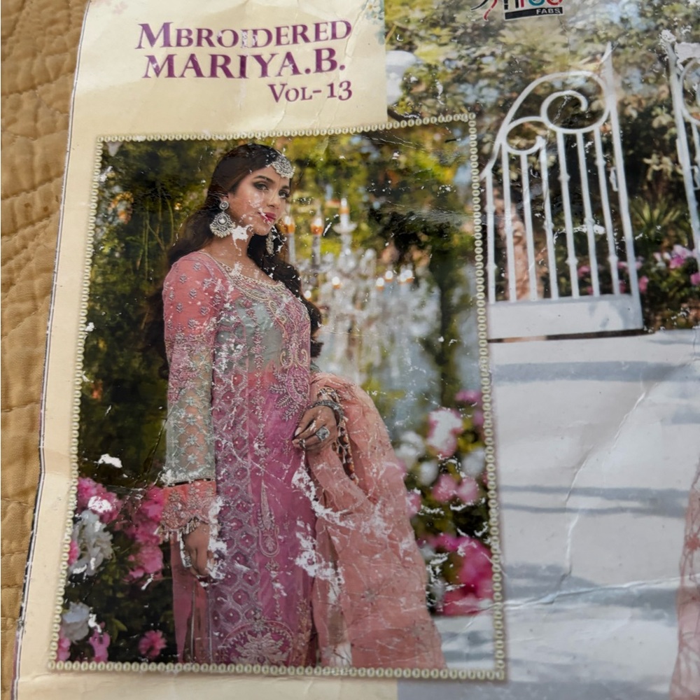 Ariya Pink and Silver Embroidered Maria B wedding salwar kameez 3 PCs